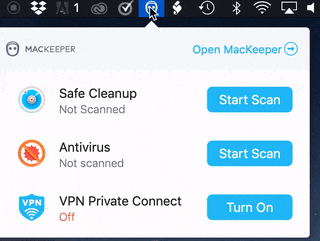 Start Mackeepers VPN på din Mac med ét klik